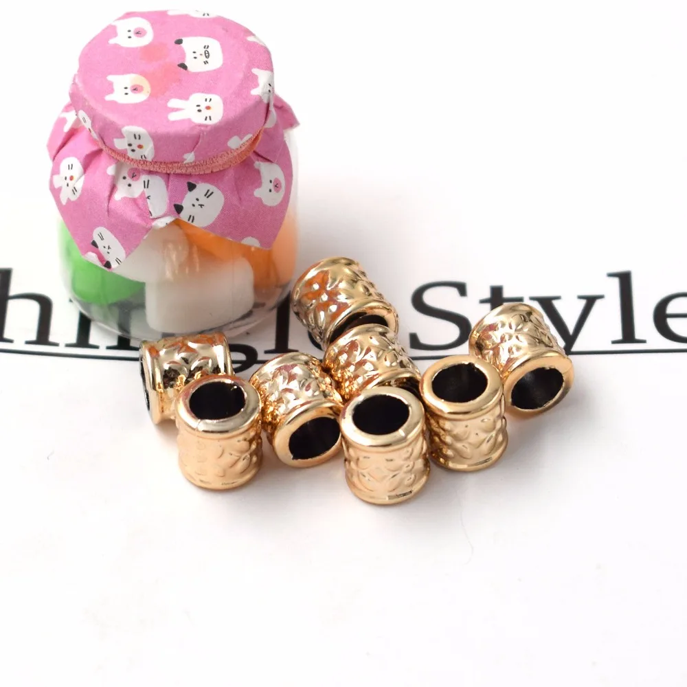 60Pcs 9*9*9mm New Design Rose Gold Color  Imitation Beads Big Hole UV CCB Plastic Beads For Charm Jewelry Making