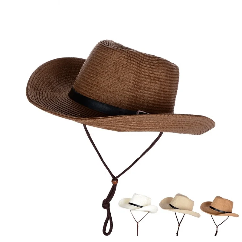 

New Male Fedora Straw Hat UV Protection Summer Sun Hats Man's Handmade Raffia Straw Trilby Cap Beach Holiday Travel Hat B-8049