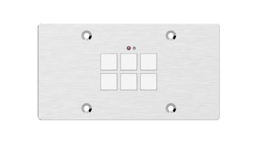 Placa de parede do tamanho de dois gangues da ue com 6 botões programáveis, usado como um controle remoto para enviar o comando do ip, do ir e do rs232 para controlar