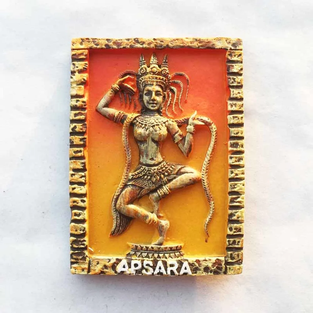 Cambodia Siem Reap Apsara Dance Angkor Wat Devatas Fridge Magnet Souvenir Decor Crafts Refrigerator Magnets