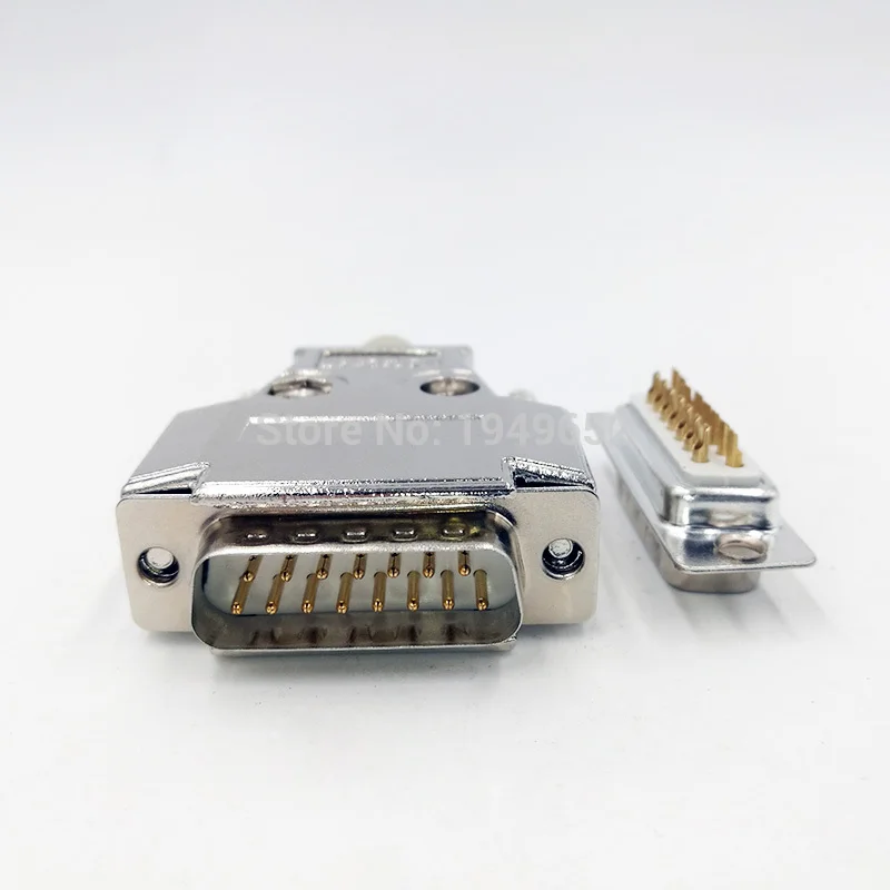 1Pc DB15 VGA data connector matel case  Parallel Port 2Row 15pin male&female MD232