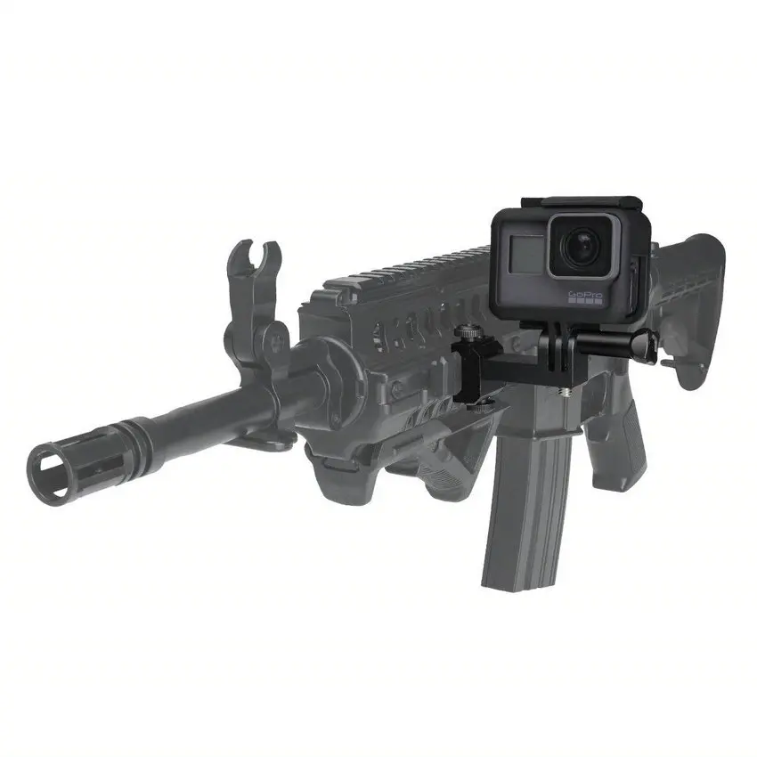 Action Camera Side Gun Mount Picatinny Rail Adapter Kit for Gopro Hero SONY FDX HDR Hunting Rifle Pistol Carbine Airsoft