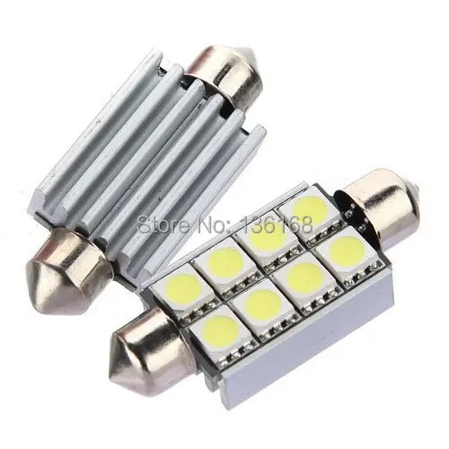 Free Shipping 4PCS C5W 8 LED 5050 SMD NAVETTE 42MM BLANC Ampoule ANTI SANS ERREUR ODB Plafonnie