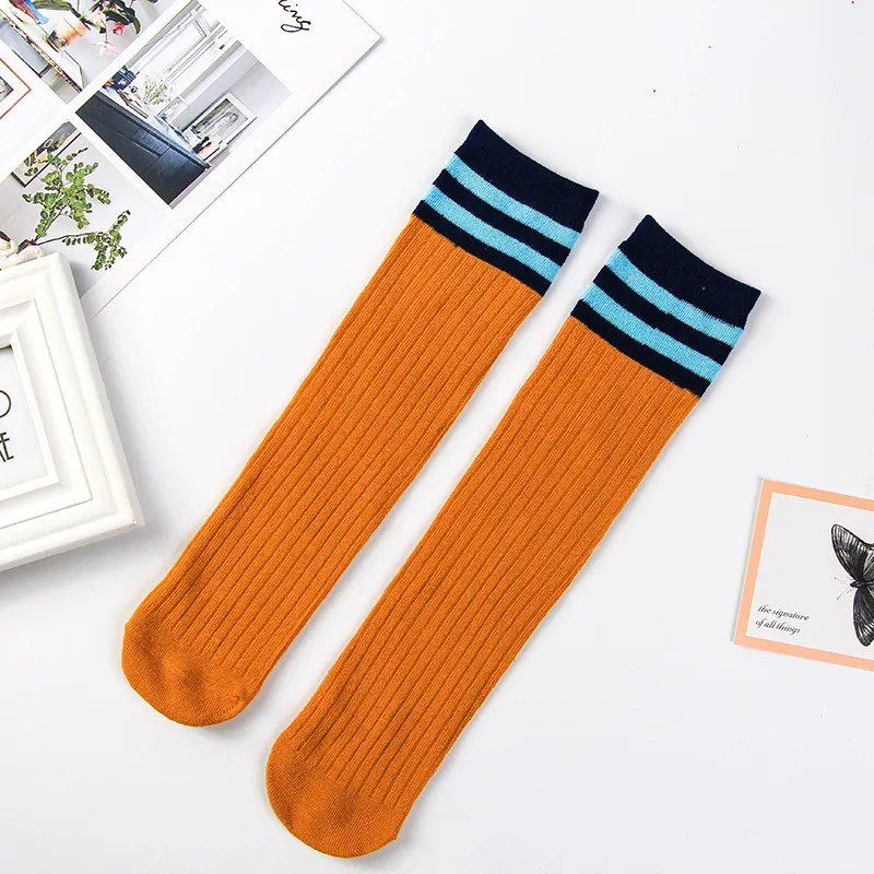 Baby Socks Cotton Sports School Style White Socks Cotton Kids Boy and Girl Knee High Socks Children Leg Warmer Stripe Socks