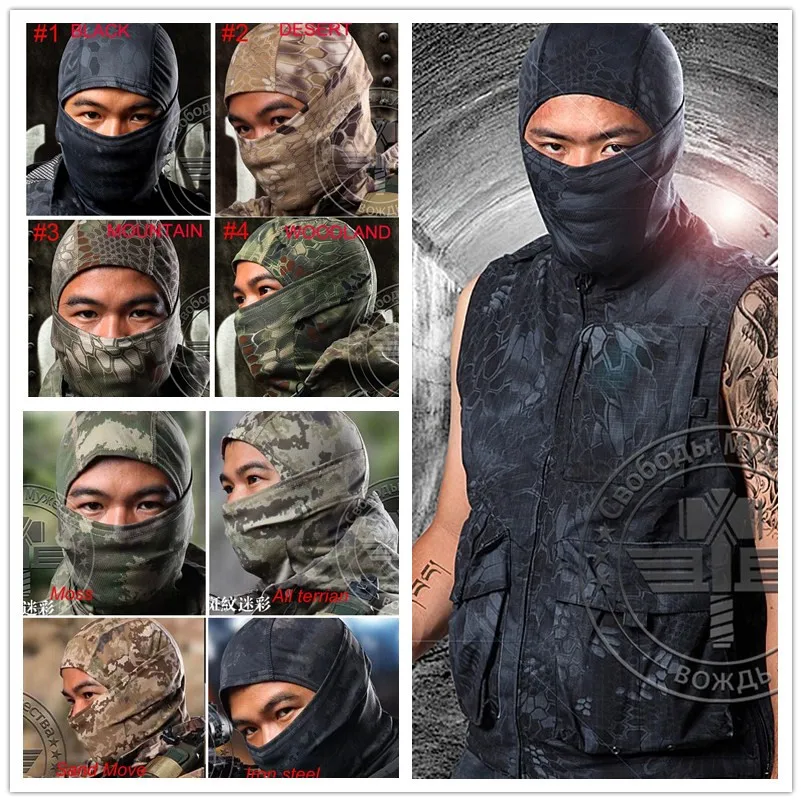 

tactical Headwear Hunting Balaclava Ninja Mask Motorcycle Skiing Cycling Full Hood outdoor Hunting Caps