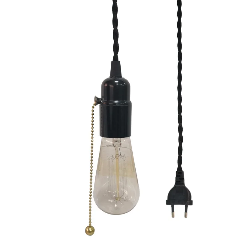 

Loft Decor Hanging Lamp Bedroom Luminaire Suspendu Dining Bar Industrial Vintage Light Fixtures Pendant Lights With Switch