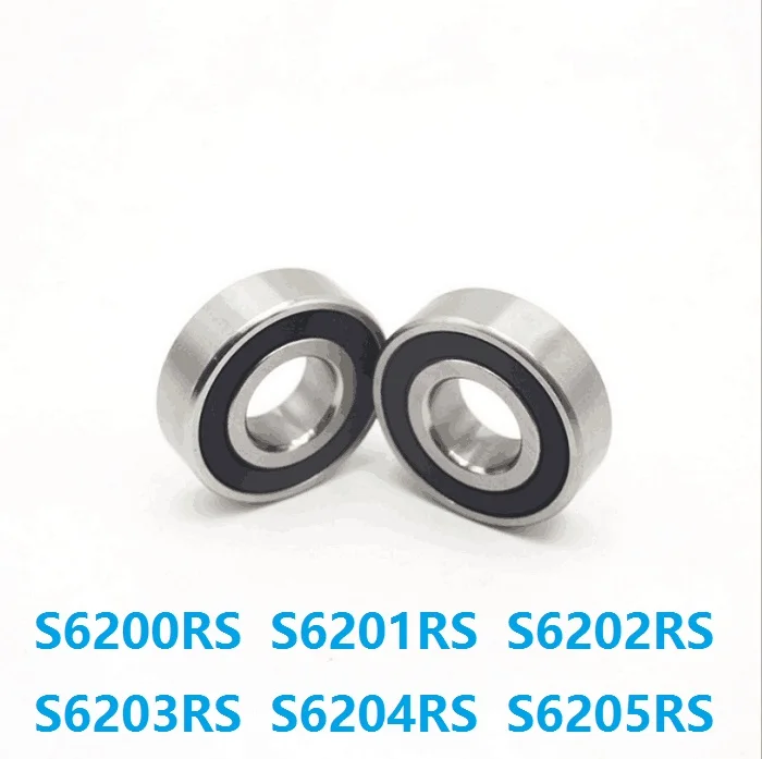 10pcs/lot ABEC-5 S6200RS S6201RS S6202RS S6203RS S6204RS S6205RS Stainless Steel ball bearing Deep Groove Ball bearing