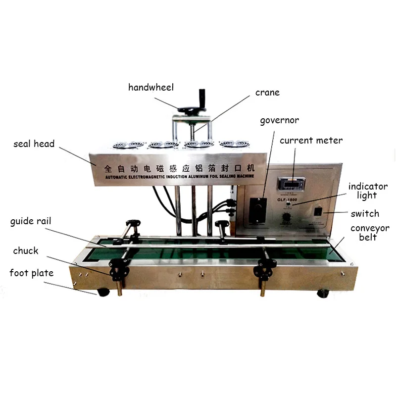 Electromagnetic Foil Sealing Machine Bottle Sealer Large-Caliber Automatic Induction Capping Machine  GLF-1800