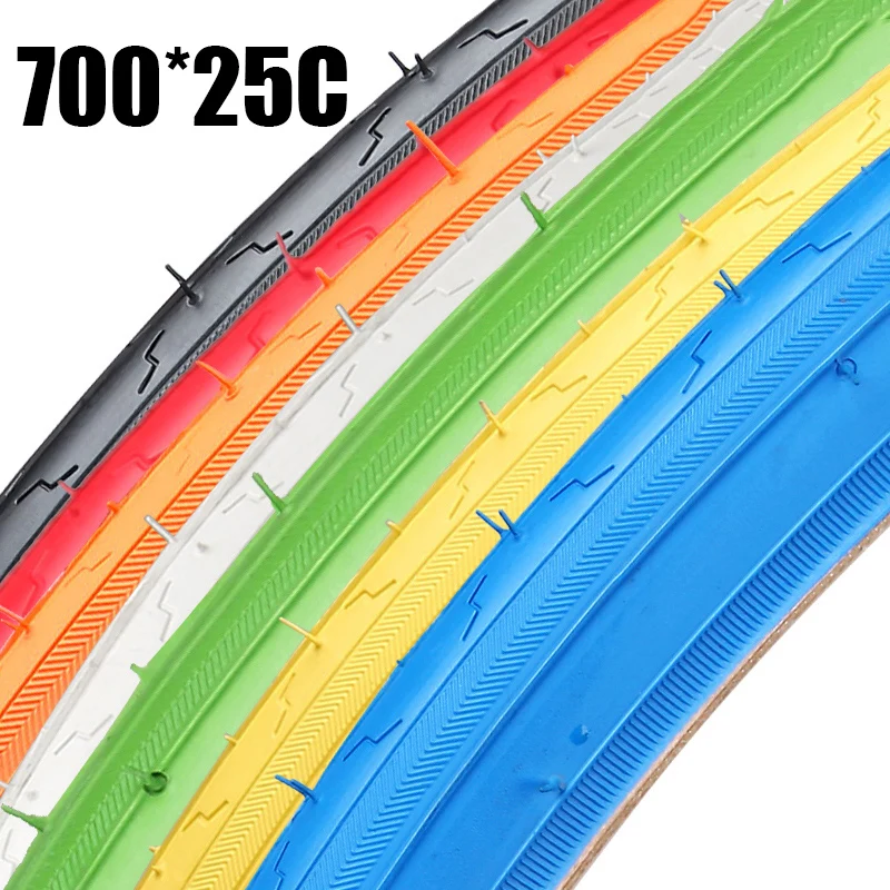 High quality 700*25C 25-622 Road Bike Tyre Bicycle Tires Fixed Gear bike Road Bicycles Cruisers Tire 7 Color Bicycle Accessories