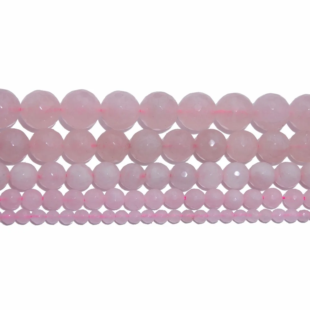 4 6 8 10 MM Faceted Natural Stone Bead Pink Quartz Amethysts Agates Amazon Lapis lazuli For Jewelry Making DIY Bracelet Necklace