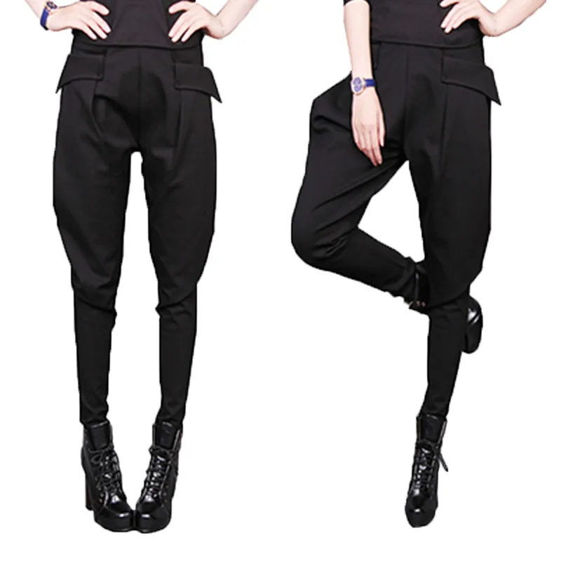 

Harem Pants Women Spring Autumn High Waist Black Pants Trousers Ladies Elegant Skinny Pants Breeches 4XL W676