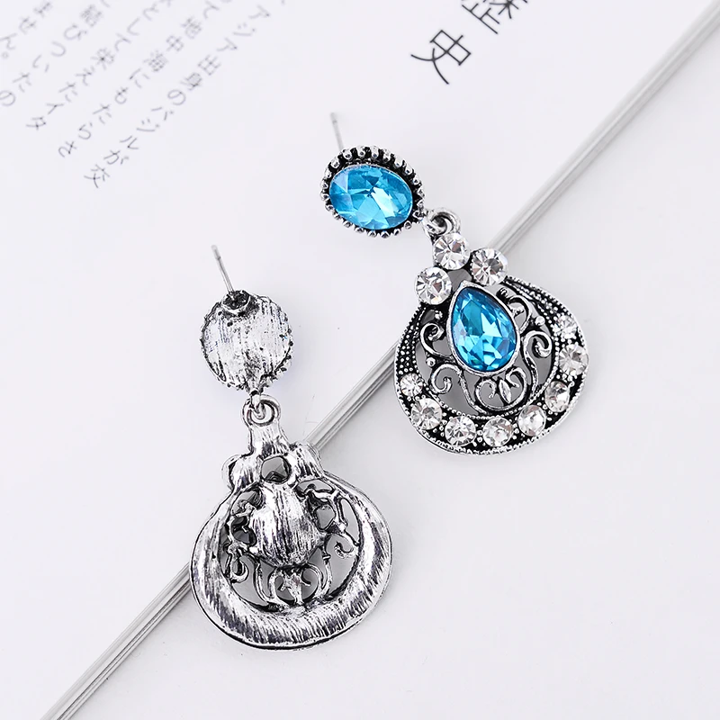  Women's New Design fashion earrings New arrival brand sweet metal with gems drop crystal earring New 2019