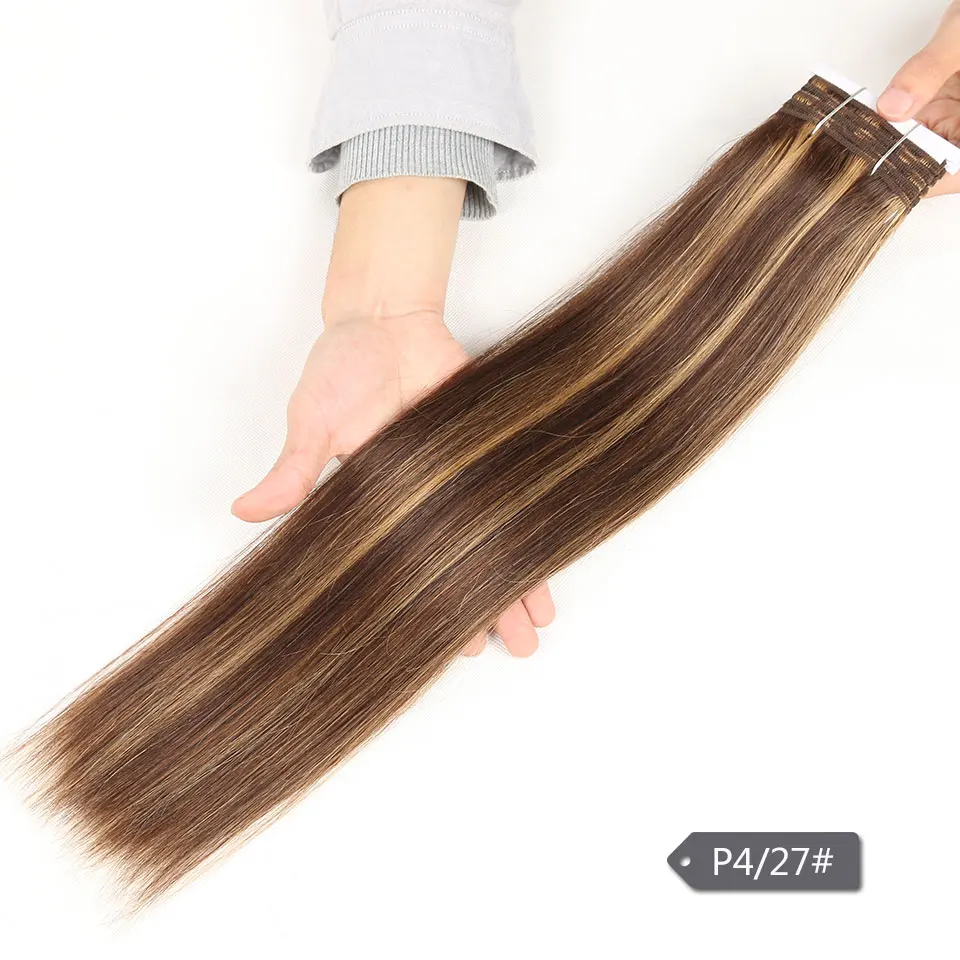 Mechones de pelo brasileño elegante, extensión de cabello humano liso sedoso, Remy, 1 unidad