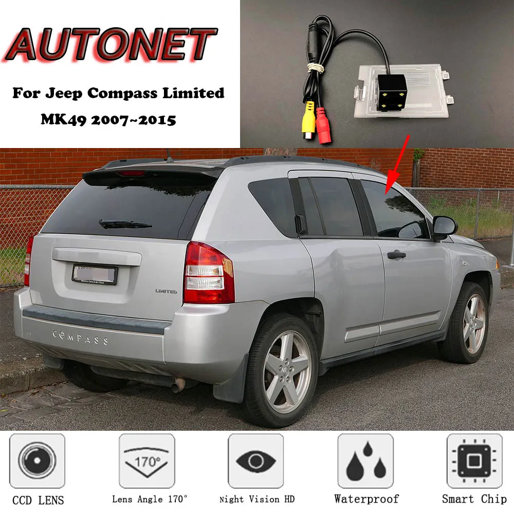 AUTONET Rear View camera For Jeep Compass Limited MK49 2007~2015 license plate camera/parking Camera