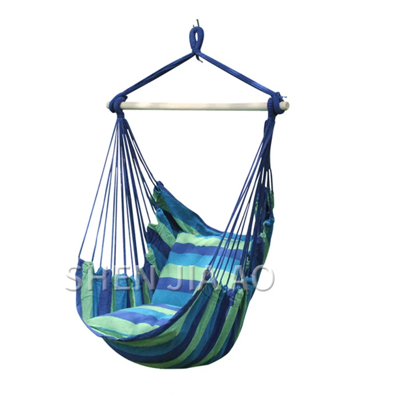 Cotton Colorful Hanging Chair Swing Chair Outdoor Adult Child Hanging Chair Home Entertainment Canvas Hammock 1PC