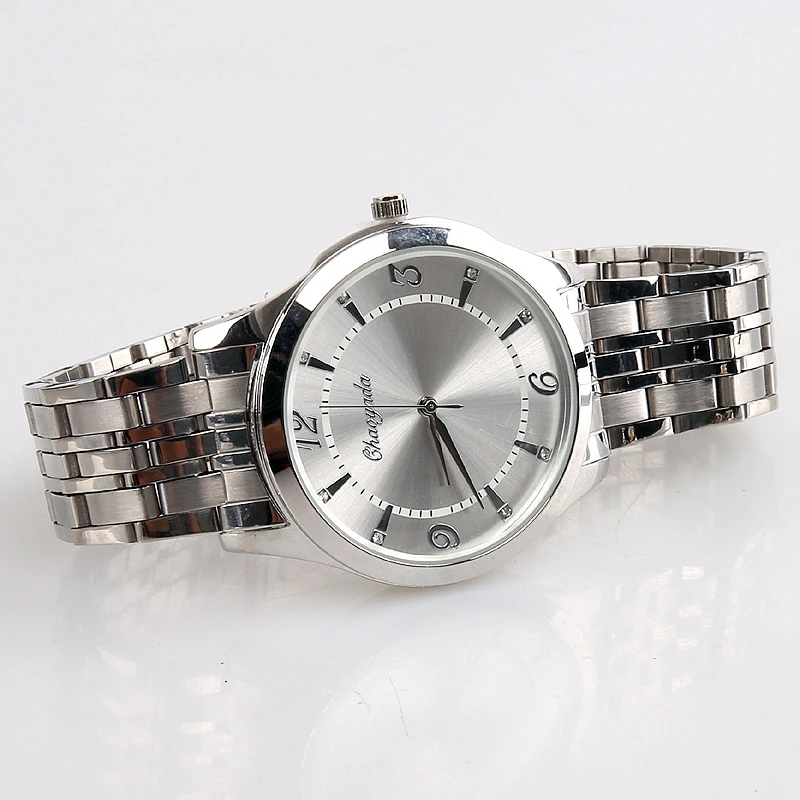 Часы CYD chaoyada Мужские кварцевые, брендовые модные повседневные деловые, полностью стальные, для влюбленных, с датой, водонепроницаемые, 30 м, Z43