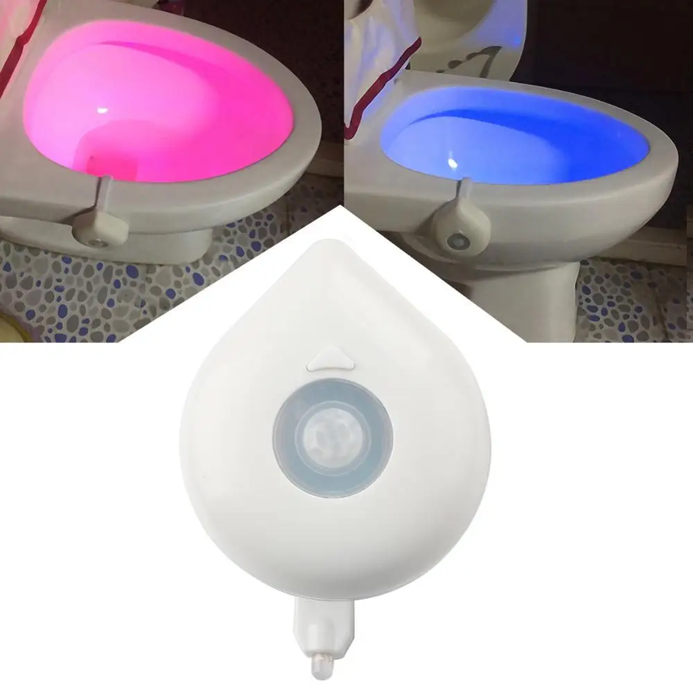 Smart Bathroom Toilet LED Nightlight PIR Body Motion Sensor Seat Light Waterproof Bowl LED Night lights 8 Colors WC Toilet Light