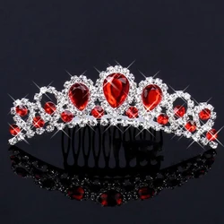 Cute Crystal Hair Comb Rhinestone Princess Crown Birthday Party Tiaras For Girls Kids Hair Jewelry Fashion Accessories