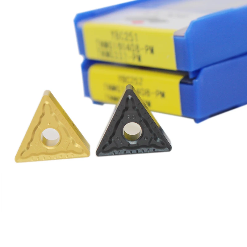 Herramienta de corte de máquina de torno, accesorio TNMG080404 PM YBC252, inserción de carburo, aleación dura, hoja de cuchillo de torneado externo TNMG080408 YBC251CNC, 10 piezas