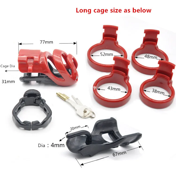 New design plastic  Male cock lock 4 rings Chastity anti-off device cage CB6000 bondage restraints SM sex toy for men