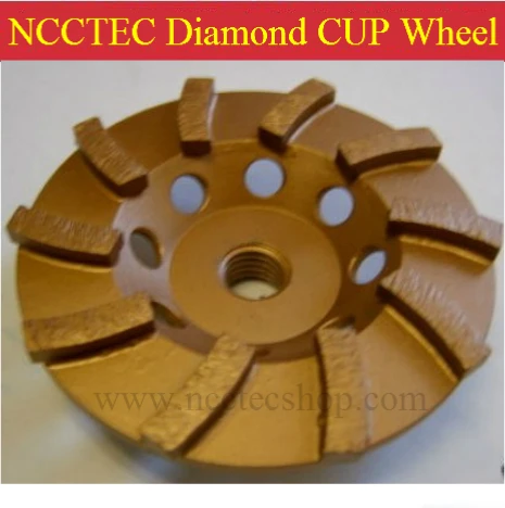 

6'' Diamond heavy duty grinding cup Wheels | 150mm Concrete cement floor grind CUP-shaped discs | silver welding 10 segments