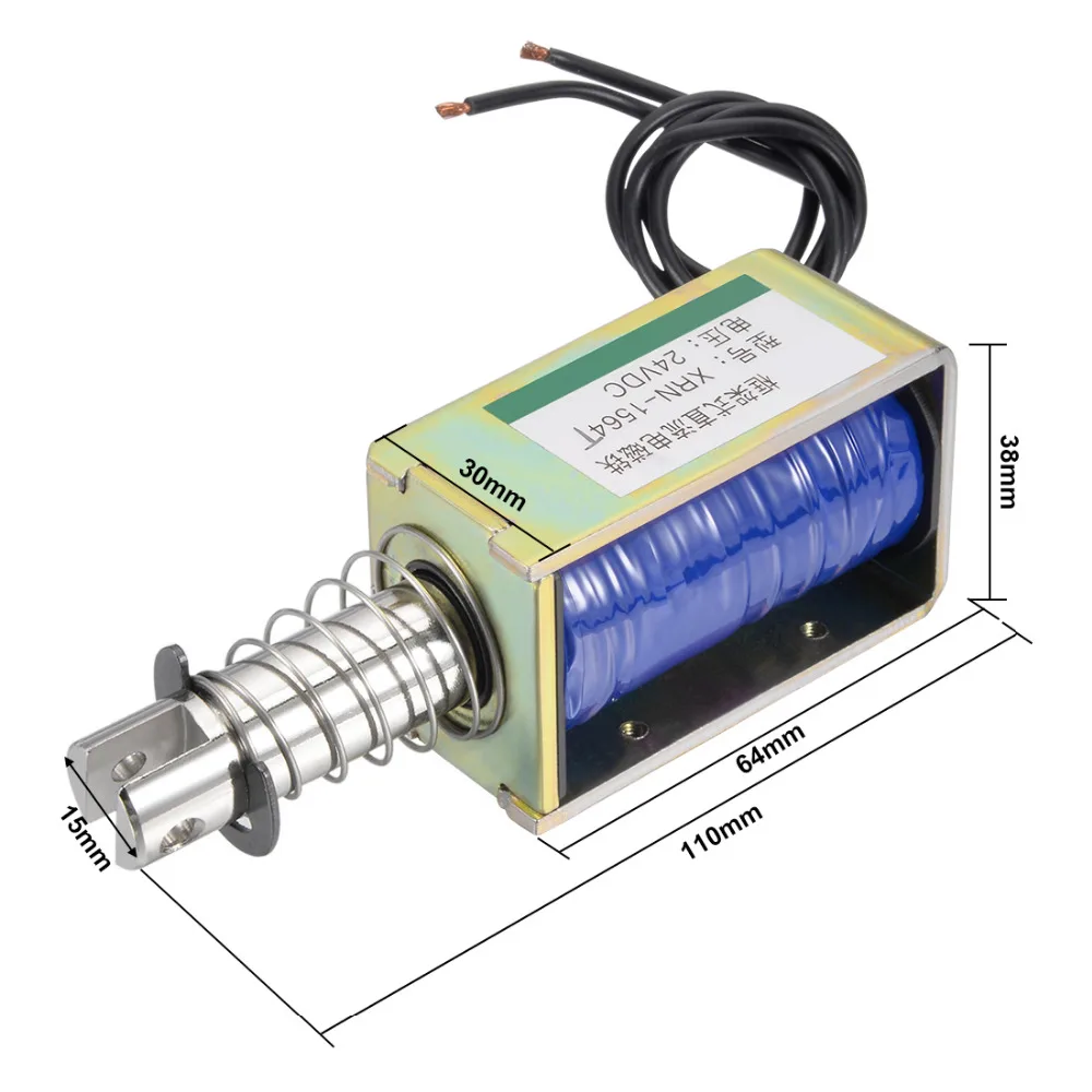 Uxcell 15N 55N 60N Mini Electromagnet Solenoid 12V 24V Magnetic Solenoid 10mm Travel Push Pull Type Open Frame Electric Magnet