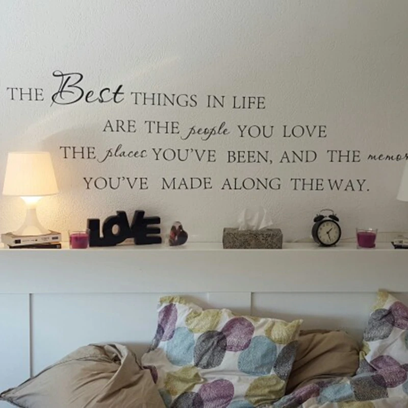 The Best Things In Life Vinyl wall decals ~ Love Memories Wall Quote Home Art Vinyl Decal Sticker ,large size new image 3