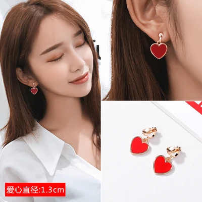 GRACE JUN Hot Sale Rhinestone Pearl Enamel Clip on Earrings for Women Fashion Party Prom Stuedent Style No Pierced Earrings