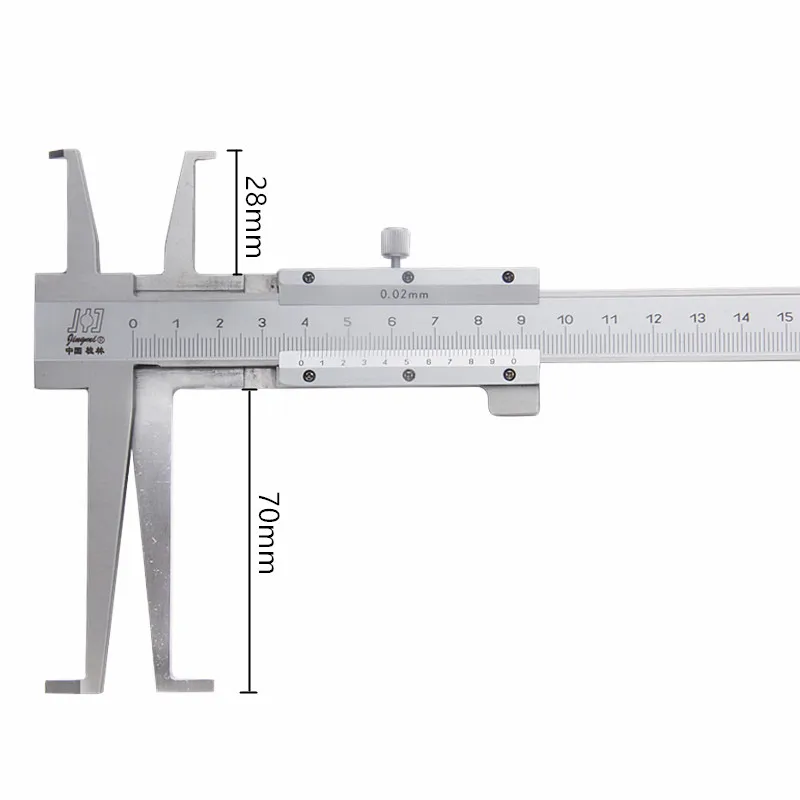 SHAN 9-300mm/0.02 Long Claw Inside Groove Vernier Calipers Stainless Steel Inner Vernier Calipers Accuracy Measuring Tools