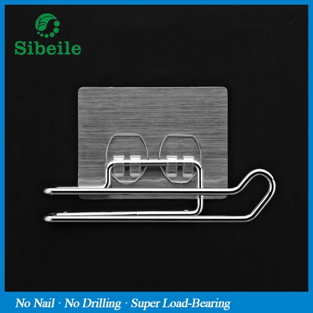 SBLE Stainless Steel 304 Sturdy Modern Style Wall Mounted Stickers Kitchen Bathroom Toilet Paper Holder Chrome Roll Holder