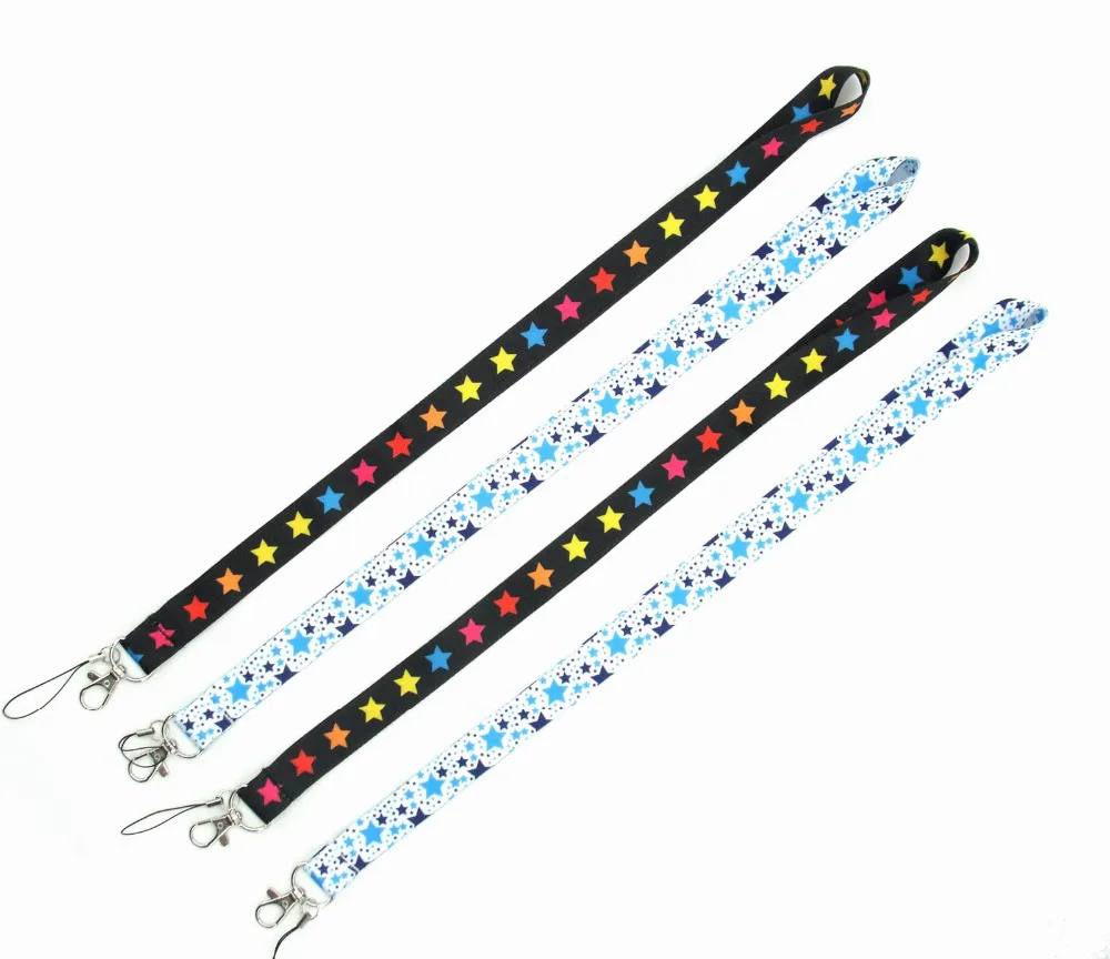 New 50Pcs stars mixed popular Anime Cartoon Neck Straps Lanyards key ID Card QW-505