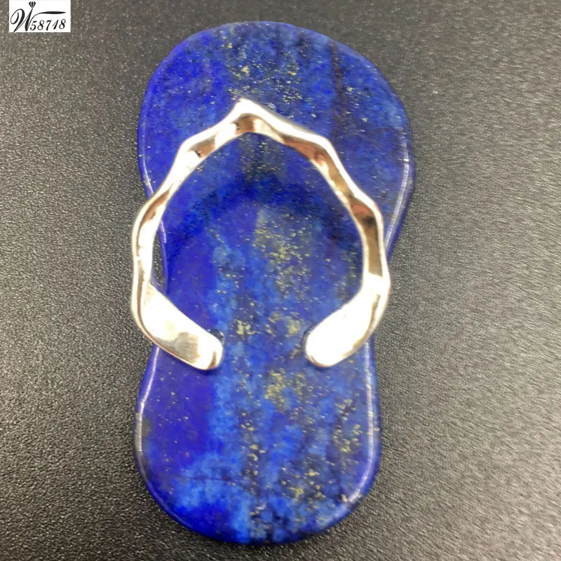 Aventurine Tiger Eye Crystal Lapis Lazuli Opal Howlite Cherry Quantz Blue Sand  Jaspe Slipper Art Women Men Pendant Bead MC5517