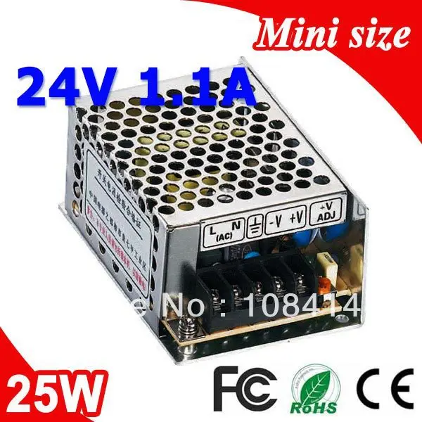 MS-25-24 25W 24V 1.1A Small Size Single Output Switching power supply for LED AC to DC