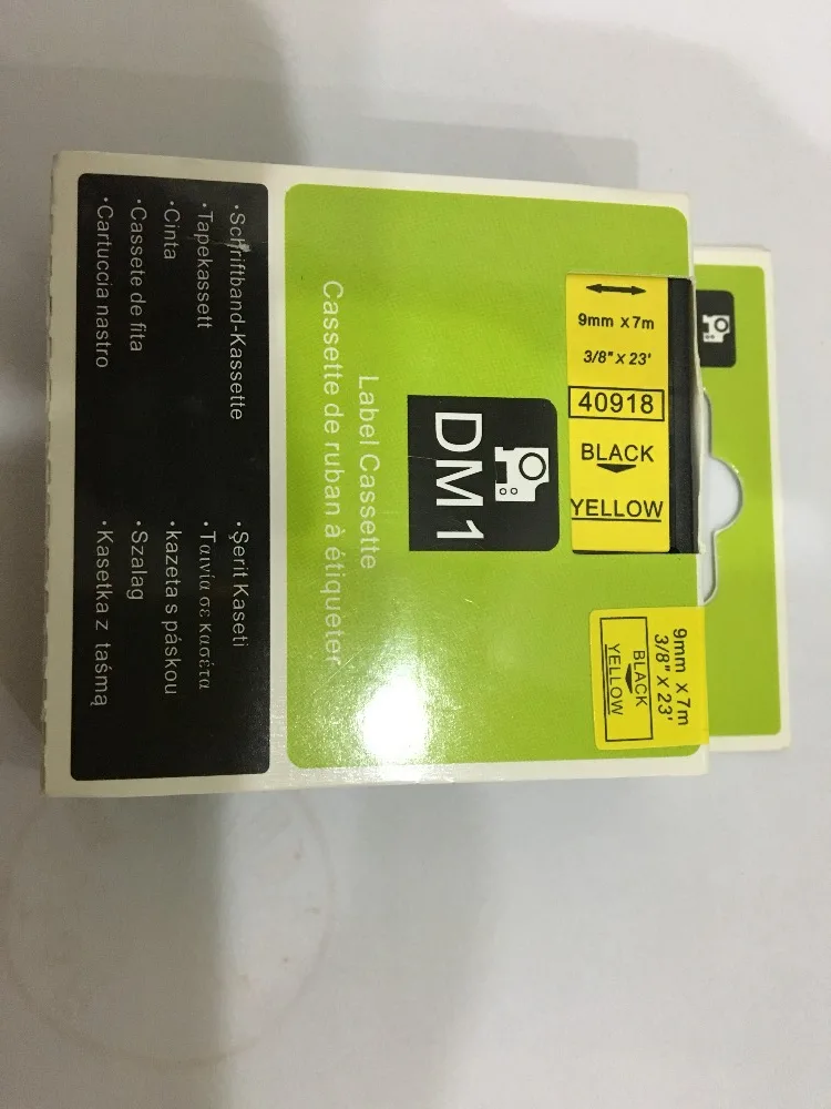Para máquinas de etiquetado Dymo LM-PNP LM-160 LM-210D LM-280 hechas en China 6mm blanco negro 9mm amarillo negro rojo negro cinta de etiquetas