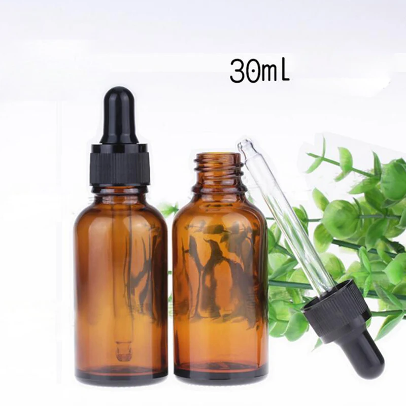 

Stock Products E juice E cig Glass Dropper Bottles 30ml Empty Glass Oil Droppers With Black Childproof Cap 440pcs/lot