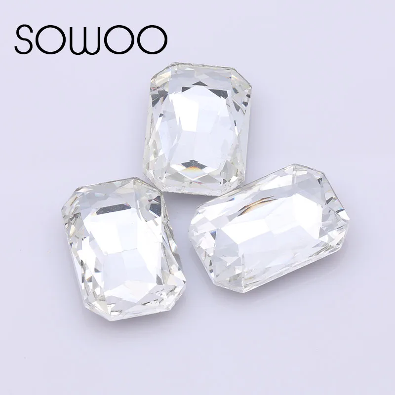 20pcs/lot 18*27mm rectangle Octagon Fancy stone Pointed back glass  crystal color  stone  For Choice Jewelry Making,DIY dress