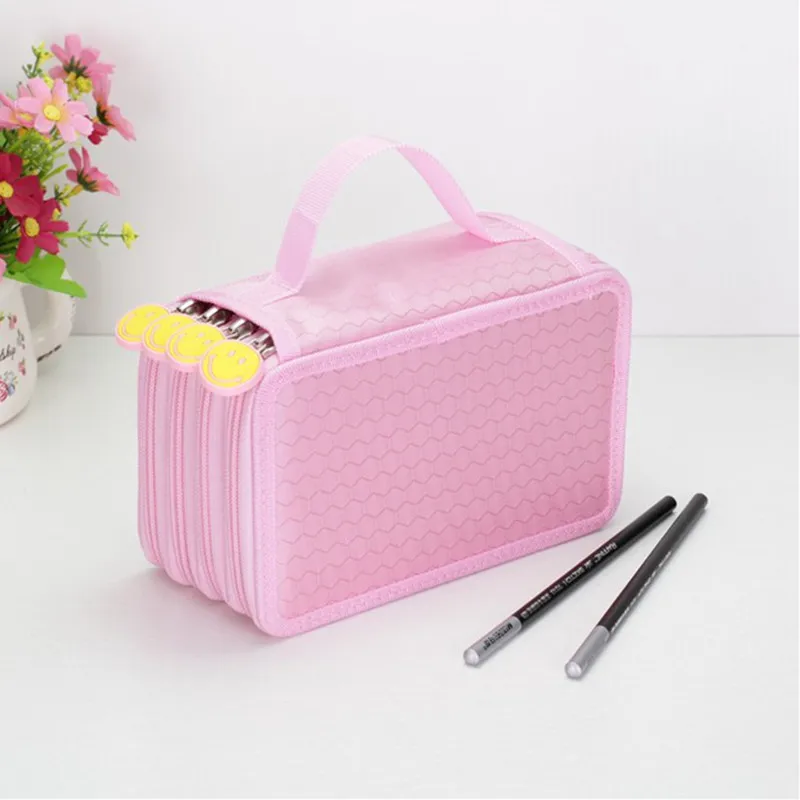 Korean Stationery Cartoon Pencil Bag Oxford Cloth Boys Girls Brush Box 72 Holes Sketch Pencil Case 6 Colors Available Penalt