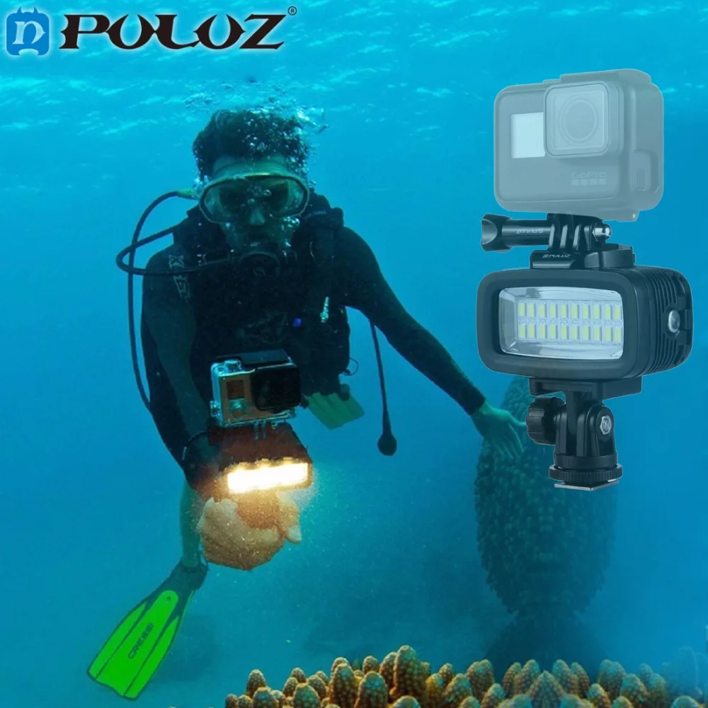 

PULUZ 40m Waterproof IPX8 Photo Studio Video Light Lamp 20 LEDs Diving Fill-in Light for GoPro HERO5/4/3/2/1/DJI OSMO Action