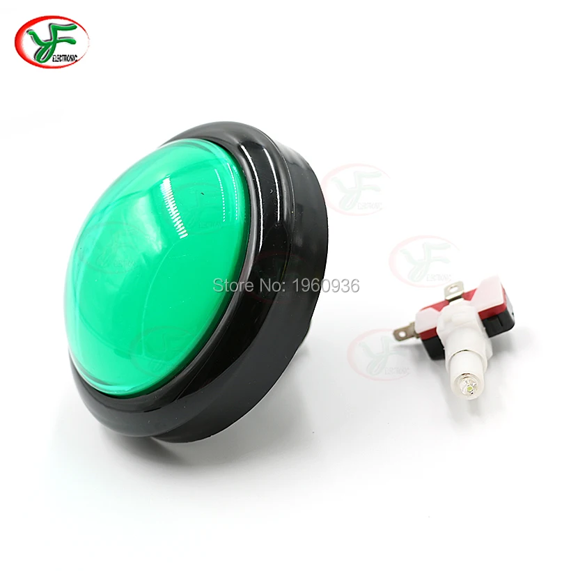 5pcs 100MM LED Light Lamp Arcade Push Button Big Round Switch Player Microswitch +DC12V Blub Video Game Machine Responder Parts