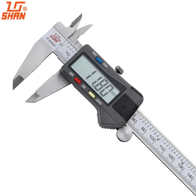 SHAN Electronic Digital Calipers 0-150mm/0.01 Stainless Steel Gauge Vernier Calipers Metric/Inch Micrometer Measuring Tools