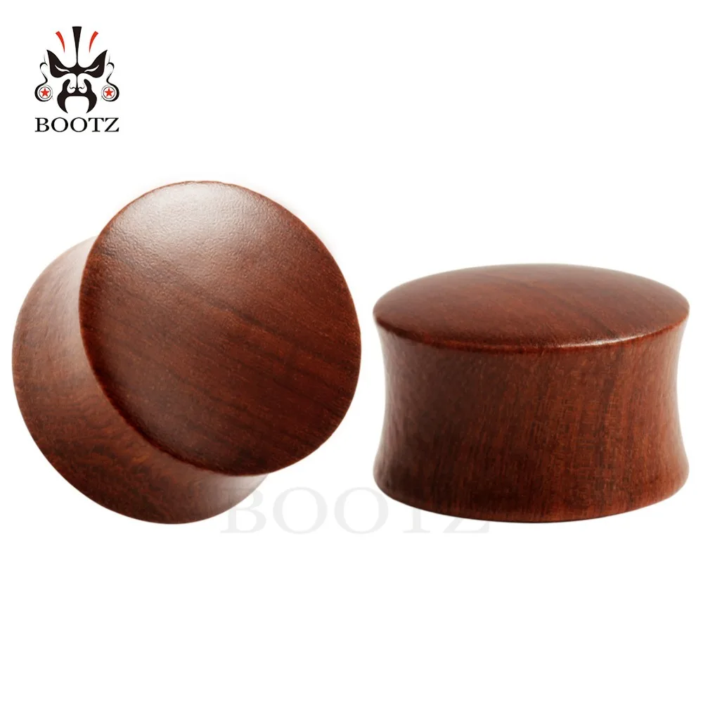 KUBOOZ 2 szt. Drewniane zatyczki do uszu z hebanowymi tunelami do przekłuwania biżuteria do ciała Expa nders modne kolczyki prezent Unisex 8mm do 25mm