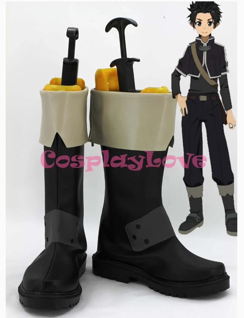 Custom Made Japanese Anime SAO Sword Art Online 2 ALO Kirigaya Kazuto Kirito Cosplay Shoes Slipper For Christmas Halloween