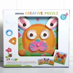 Animal creative Puzzle Game,39 EVA  Designs,Cute Colorful Animal Shapes Motor And Cognitive Skills Development  Education Toys