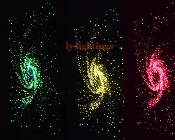 

DIY optic fiber light kit led light box+300pcsx3m optical fibres RGB color change wireless RF remote colorful star ceiling light