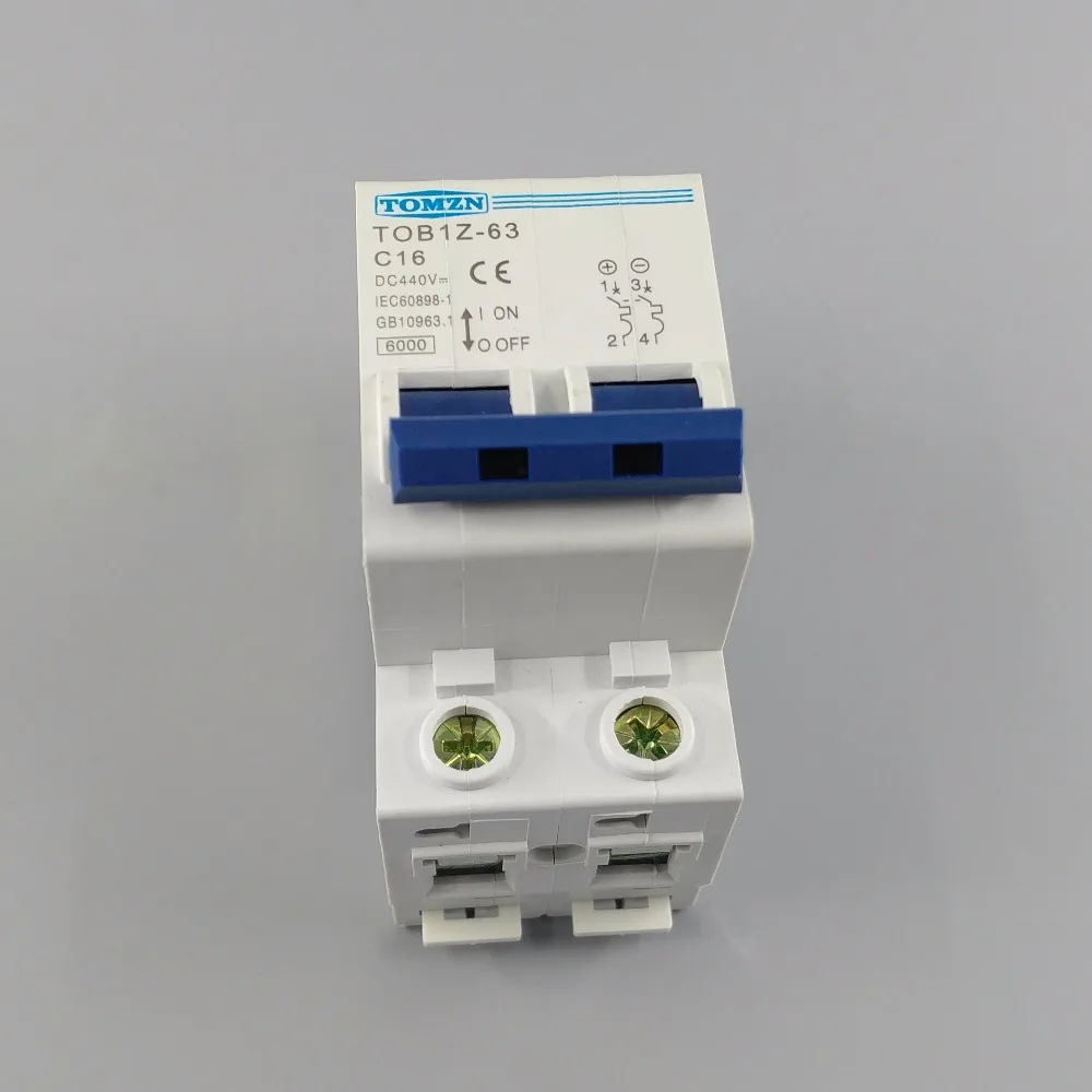 2P 16A DC 440V Circuit breaker MCB C curva