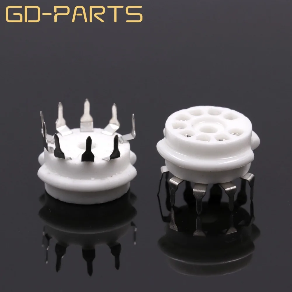 PCB Mount 9pin Ceramic Vacuum Tube Socket Valve Base For ECC83 6DJ8 12AX7 12AU7 12AT7 6922 EL84 ECC81 Hifi Audio Tube AMP DIY