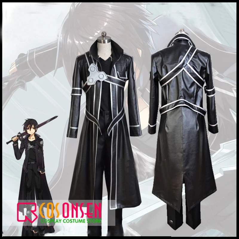 

[Black Friday]HOT Anime Sword Art Online Kirito Cosplay costume fancy COSPLAYONSEN adult Kirito SAO Kirigaya Kazuto Suit