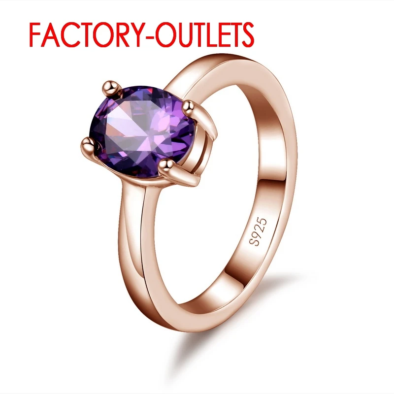 925 Sterling Silver Needle Wedding Ring Romantic Fashion Jewelry Cubic Zirconia Prong Setting Women Girls  6 Designs