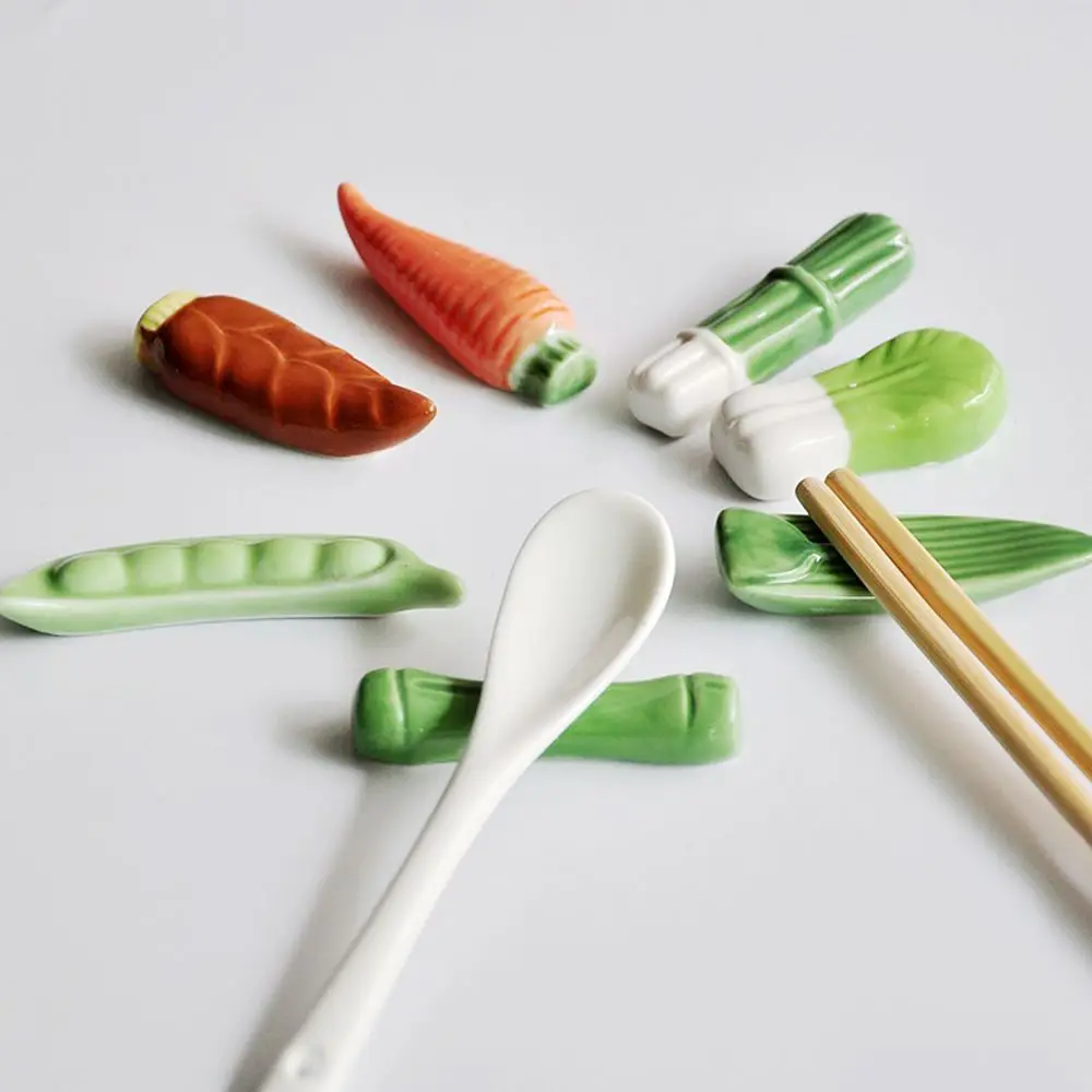 Chopsticks frame ceramic bamboo shoot bamboo leaves bamboo peas green onion cabbage carrot white radish vegetable style