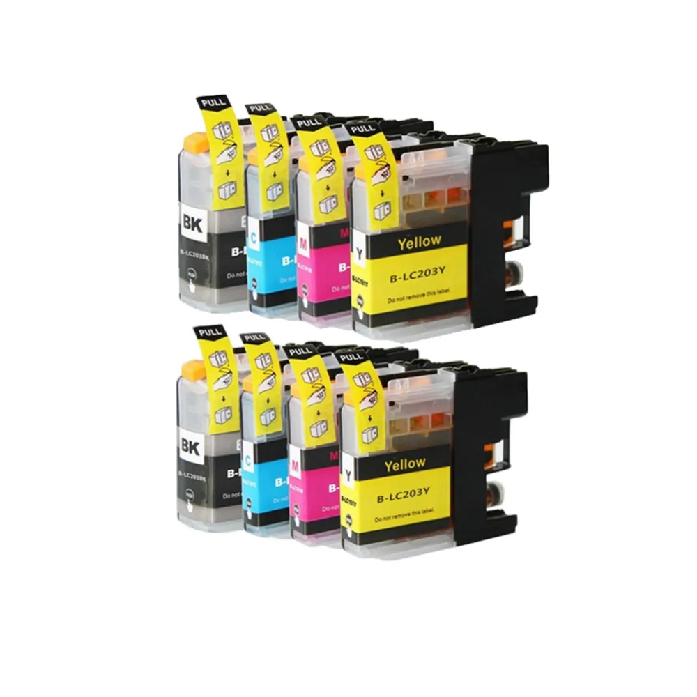 YLC 8pc LC203 Inkjet print Cartridge For Brother MFC-J4620DW J480DW J485DW J880DW J885DW J5720DW printer